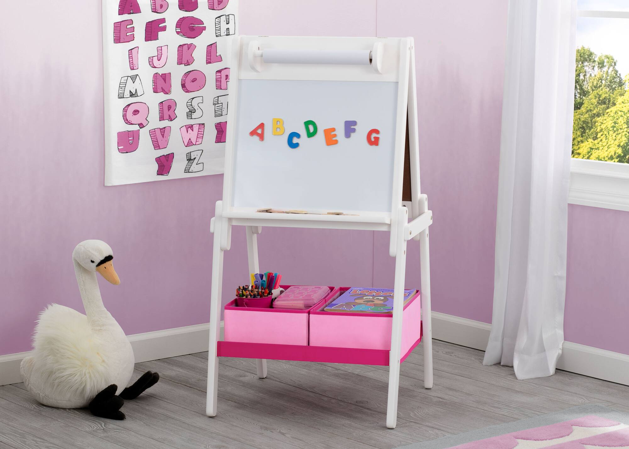 My Size White Double Sided Storage Easel